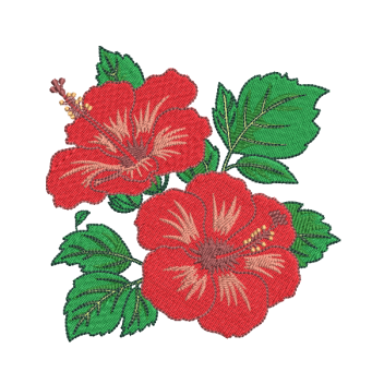 Double Hibiscus Flower Embroidery Design