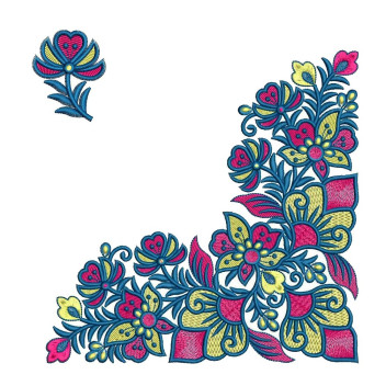 Elegant Corner Embroidery Design For Pillowcases
