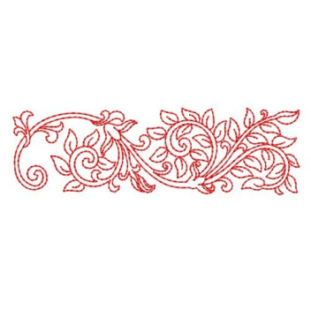 Elegant Floral Scroll Border Machine Embroidery Design