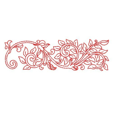 Elegant Floral Scroll Border Machine Embroidery Design