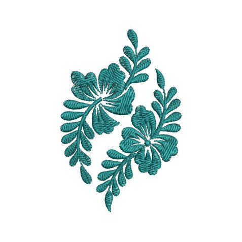 Elegant Monochromatic Leaf Embroidery Design