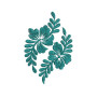 Elegant Monochromatic Leaf Embroidery Design