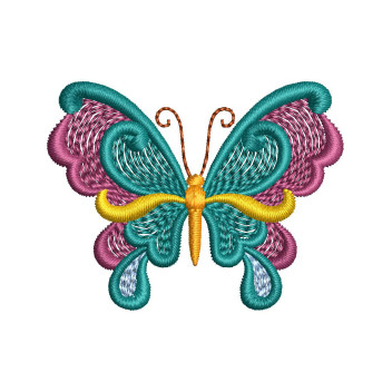Detailed Butterfly Embroidery Design