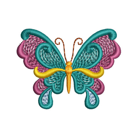 Detailed Butterfly Embroidery Design