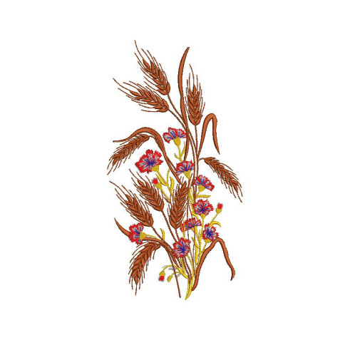 Large Classic Daisy Applique Embroidery Design (Landscape, 5 Colors, 36cm x 18.7cm)