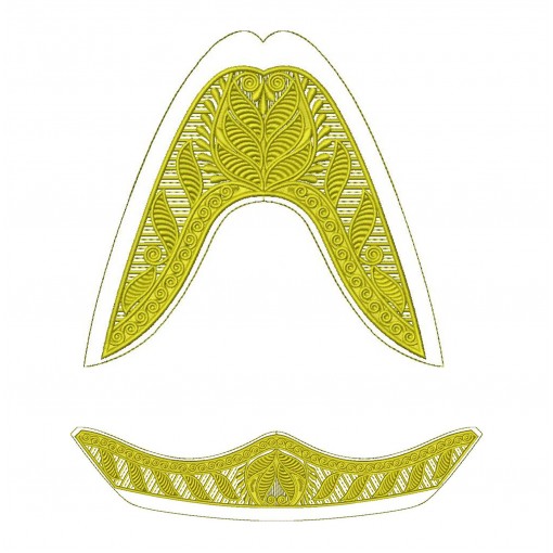 Embroidery Mojari Design With Leaves