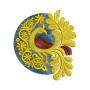 Traditional Peacock Corner Embroidery Motif