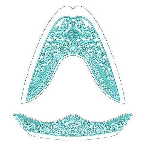 Embroidery Jutti Design With Applique Work