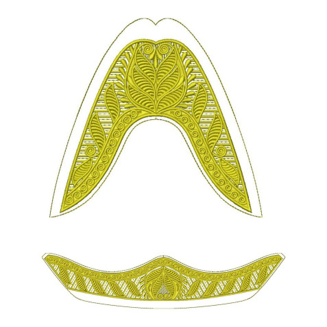 Embroidery Mojari Design With Leaves