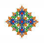 Floral Medallion Accent Embroidery Design