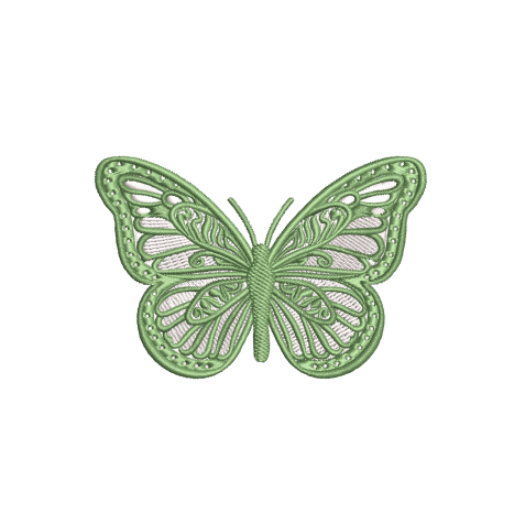 1.1" X 1.7" - Filigree Butterfly Decorative Motif Embroidery Design