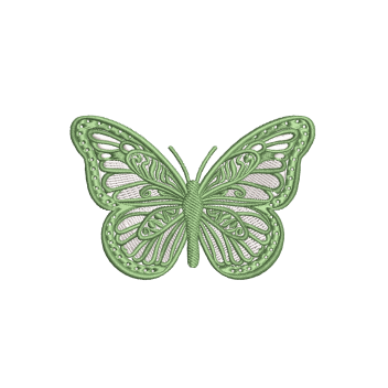 1.3" X 1.9" - Filigree Butterfly for Women’s Apparel Embroidery Design