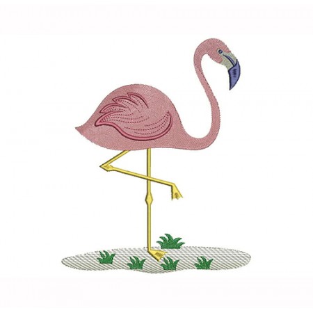 Flamingo Applique Machine Embroidery Design