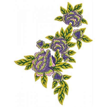 Floral Applique Embroidery Design 26433