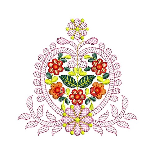 Floral Butta Embroidery Design