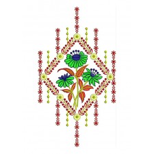 Floral Folk Art Embroidery Patch