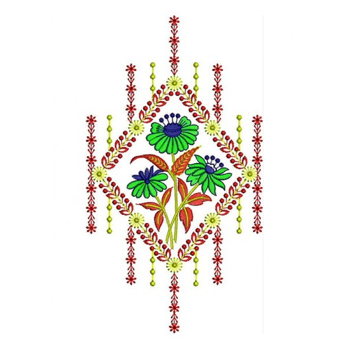 Floral Folk Art Embroidery Patch