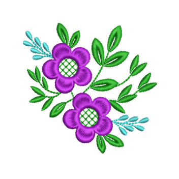 Floral Corner Motif Embroidery Design