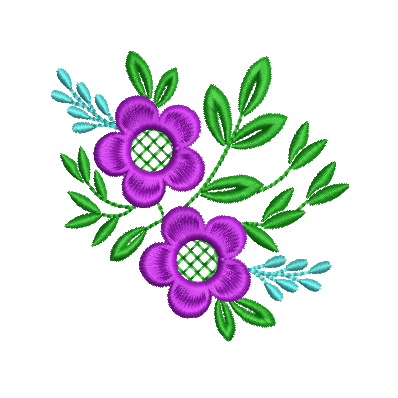 Floral Corner Motif Embroidery Design