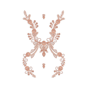 Floral Curtain Embroidery Design