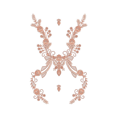 Floral Curtain Embroidery Design
