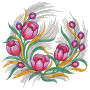 Floral Design Cut Flowers Embroidery 21606