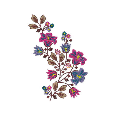 Floral Design For Embroidery Curtains