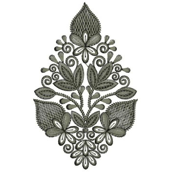 Floral Flourish Applique Embroidery Design 25072
