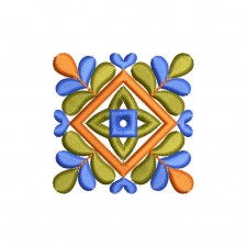 Colorful Floral Medallion Embroidery