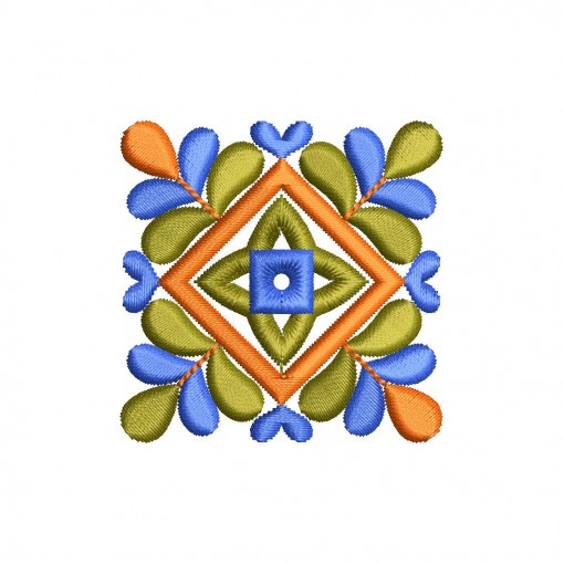 Colorful Floral Medallion Embroidery