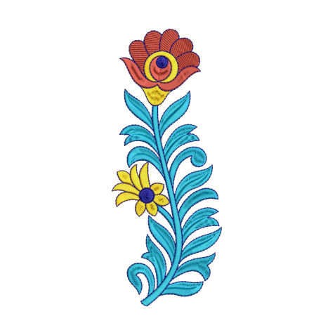 Floral Oval Applique Embroidery Design 16632
