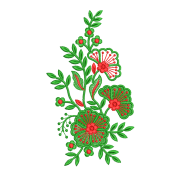 Floral Vine Corner Embroidery Design
