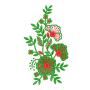 Floral Vine Corner Embroidery Design