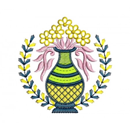 Flower Pot Embroidery Pattern
