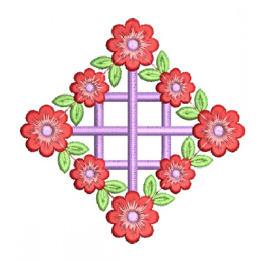 Flower Sequre Patch Embroidery