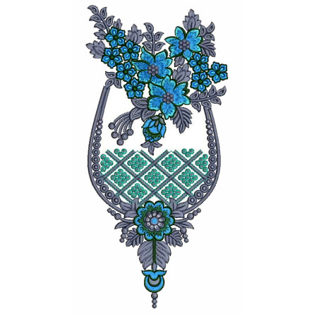 Flower Applique Embroidery Design 25576