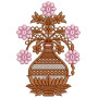 Flower Pot Appliuqe Embroidery Design 25702