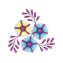 Flower Trio Embroidery Applique