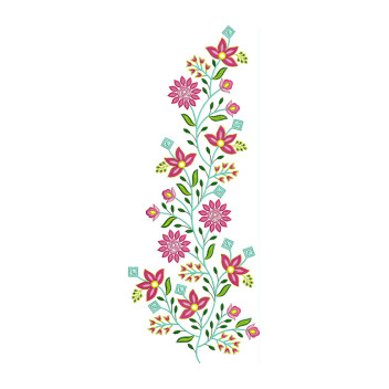 Flowers On A Vine Embroidery Patch