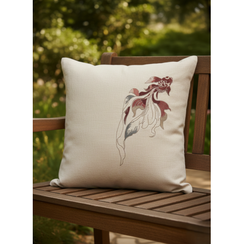 Flowing Koi Fish Vertical Panel Embroidery Design