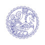 Folk Peacock Medallion Embroidery Design