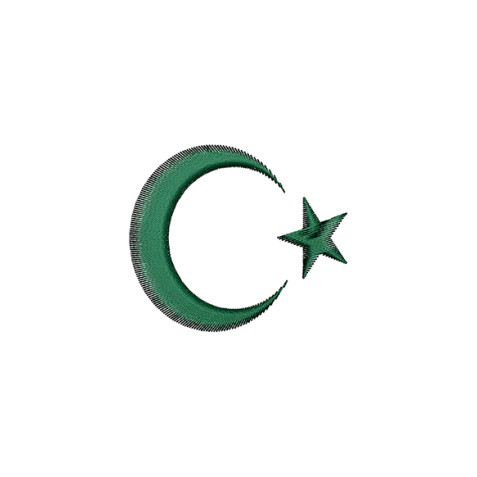 Islamic Crescent Symbol Embroidery Design