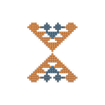 Geometric Cross Stitch Embroidery Patch