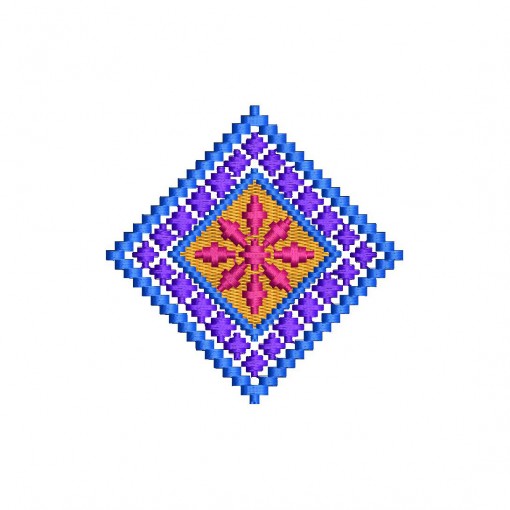 Colorful Geometric Pixel Motif