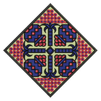 Geometric Square Embroidery Pattern
