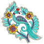 Gold Peacock Feather Sequence Embroidery Design 24721