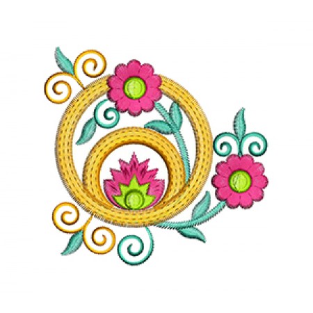 Graceful Floral Pattern Embroidery Design