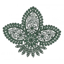 Green Trio Leaves Embroidery Patch