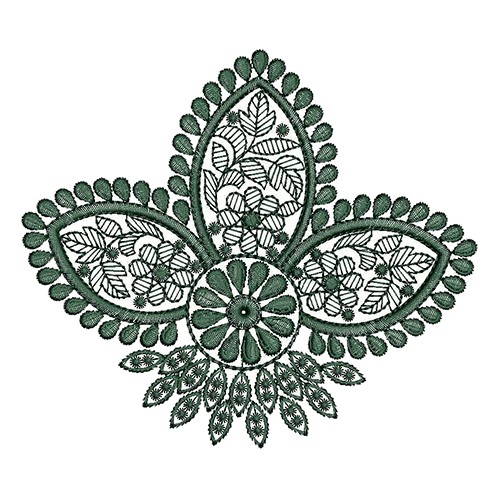 Green Trio Leaves Embroidery Patch