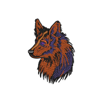 Realistic Grey Wolf Portrait Embroidery Design